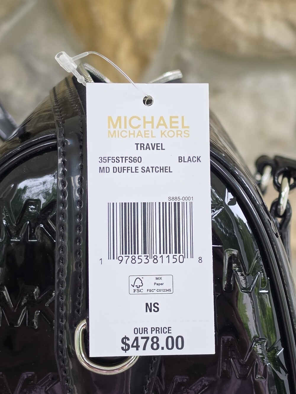 Michael Kors Jet Set Travel Medium Black Duffle Satchel - Picture 7 of 9